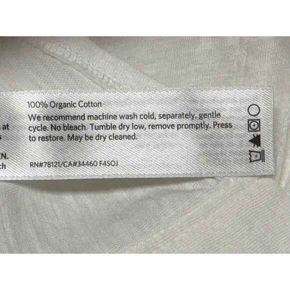 EILEEN FISHER 100% Organic Cotton Mother of Pearl Button Crisp White, Sz M - Picture 7 of 7